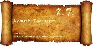 Krauth Tacitusz névjegykártya
